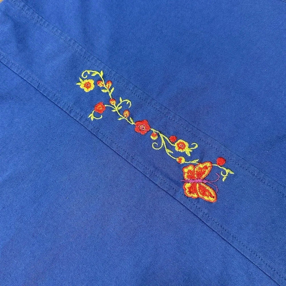 Vintage‎ Liebe USA 100% Women's L Maxi Dress Floral Embroidered Lagenlook 80s